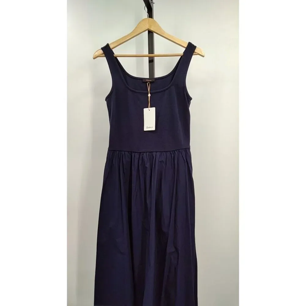 Quince Navy Blue Midi Dress - Picture 2 of 4